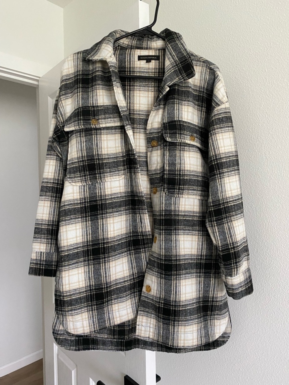 Banana Republic Long Plaid Shacket Size XS